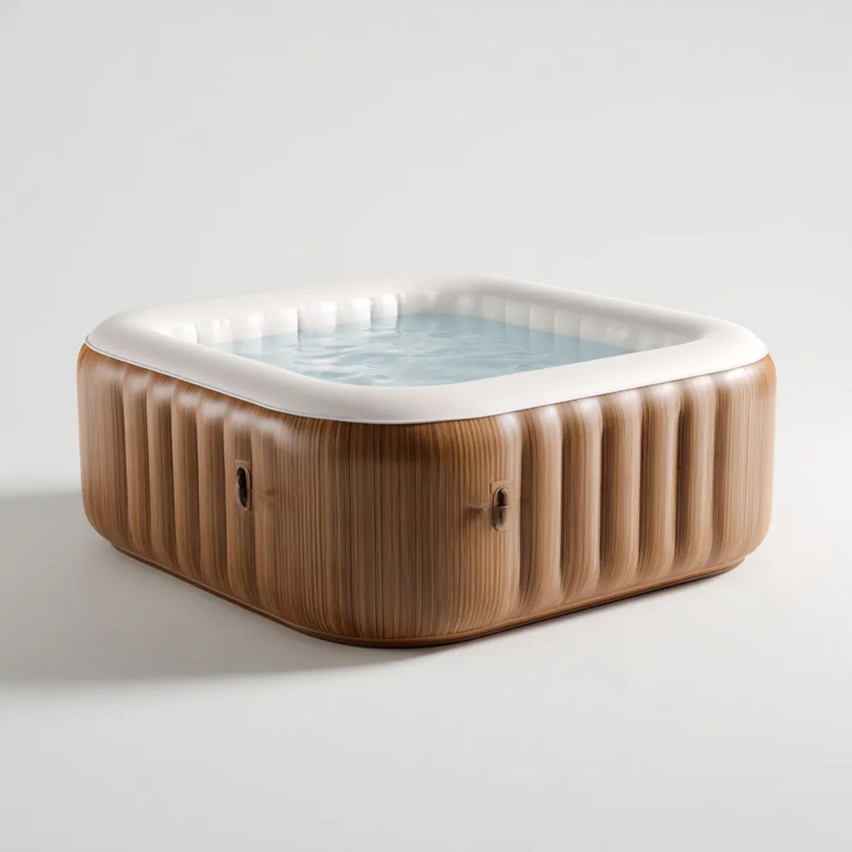 Dmuchane jacuzzi spa z PVC, brązowo-białe, 4-osobowe, 180 x 180 x 65 cm