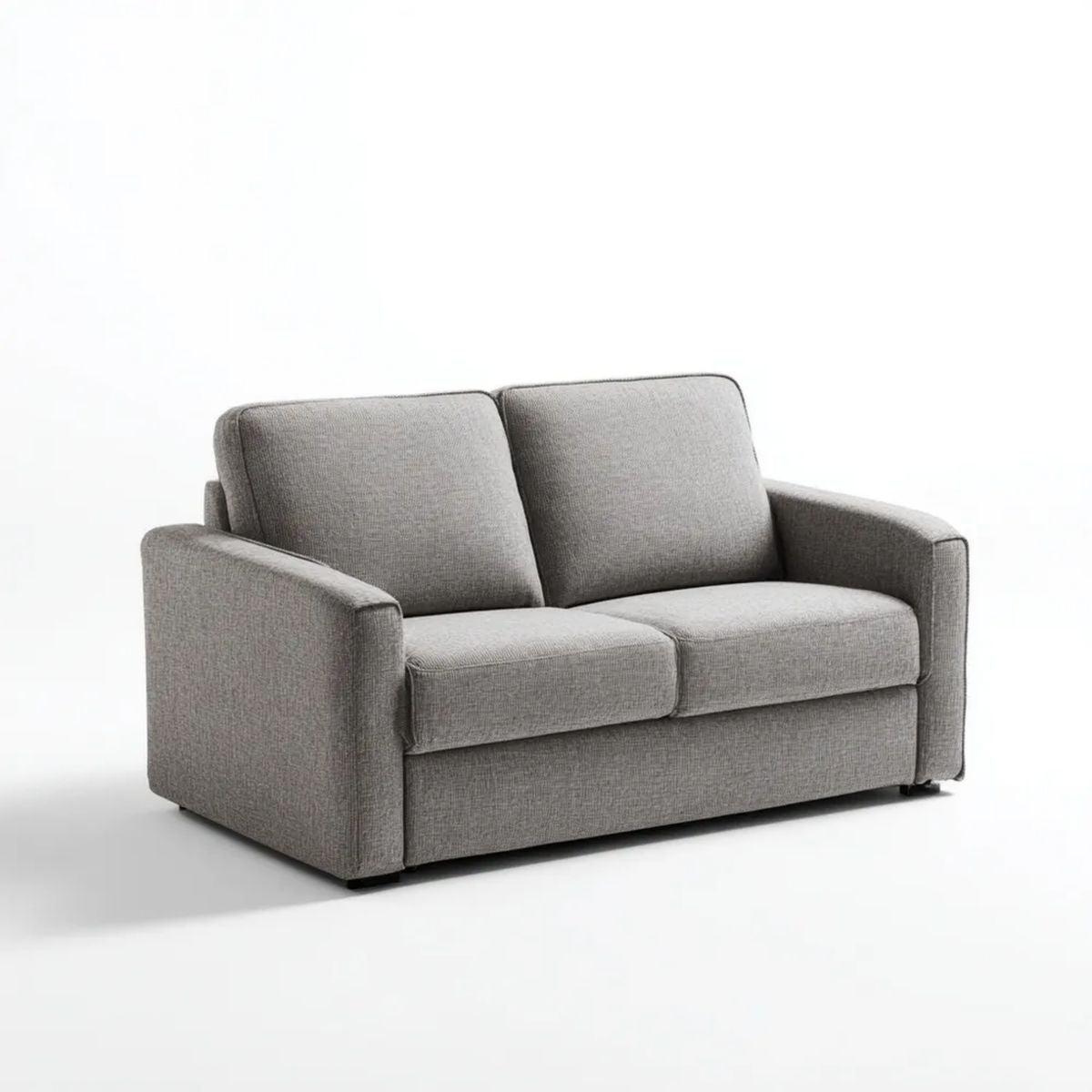 Sofa dwuosobowa szara z tapicerką tkaninową 150 × 85 × 85 cm