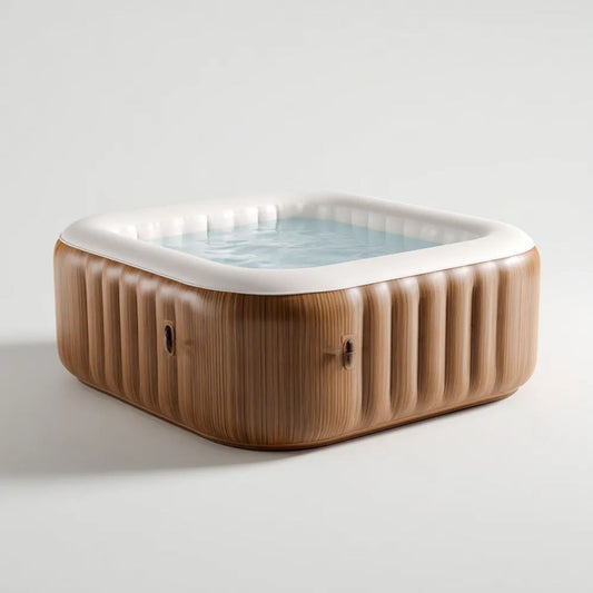 Dmuchane jacuzzi spa z PVC, brązowo-białe, 4-osobowe, 180 x 180 x 65 cm