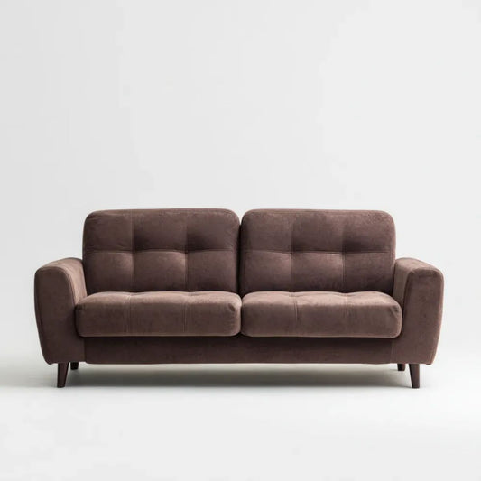 Brązowa sofa dwuosobowa z mikrofibry 180 x 85 x 85 cm